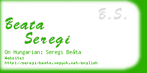 beata seregi business card